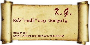 Körmöczy Gergely névjegykártya