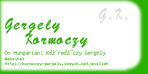 gergely kormoczy business card